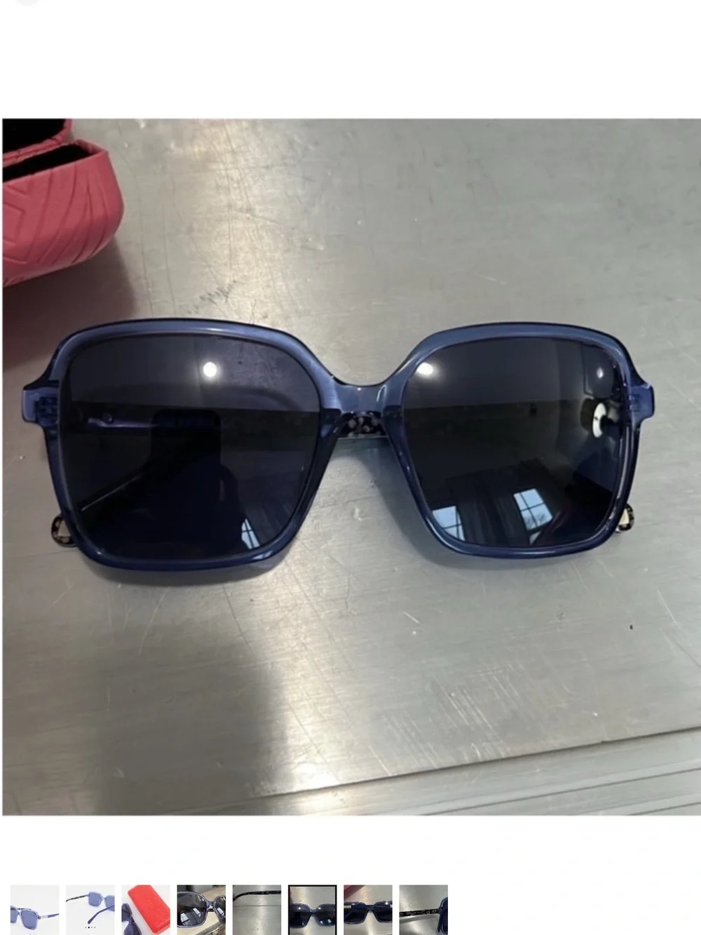 Love Moschino Translucent blue/Lavender Square Sunglasses - Picture 6 of 8